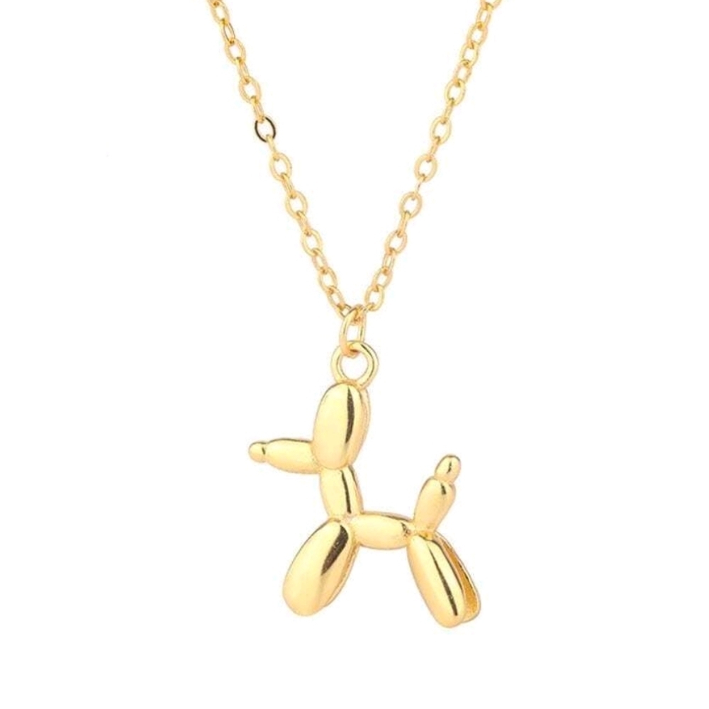 Golden Balloon Dog Necklace - Picture 3 of 3